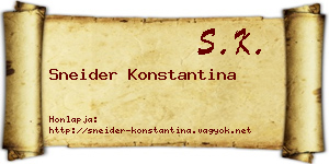 Sneider Konstantina névjegykártya